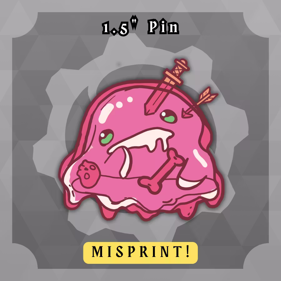 Dungeon Familiars: 1.5in Bubblegum Slime Misprint Pin