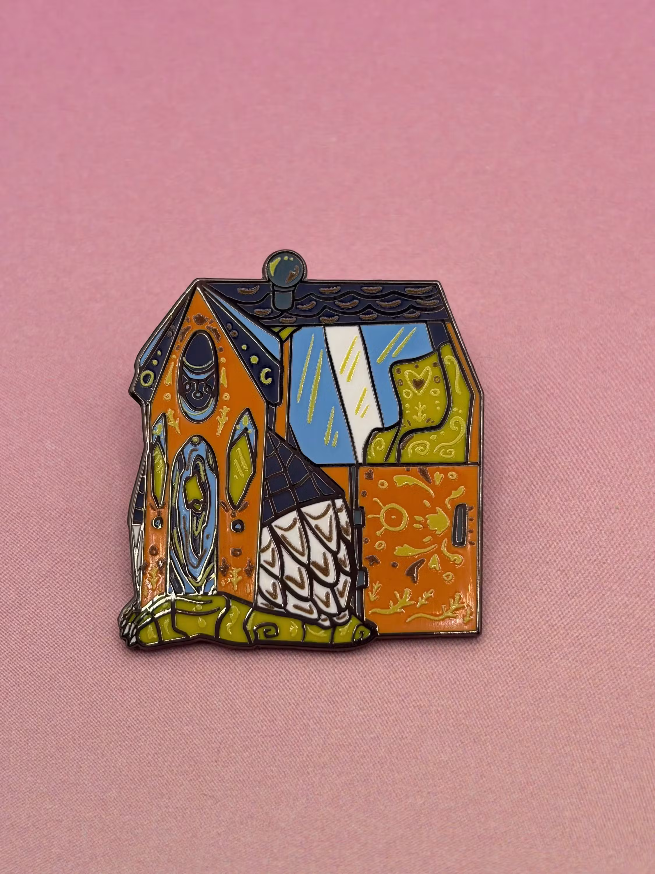 Aroace flag Baba Yaga's house pin