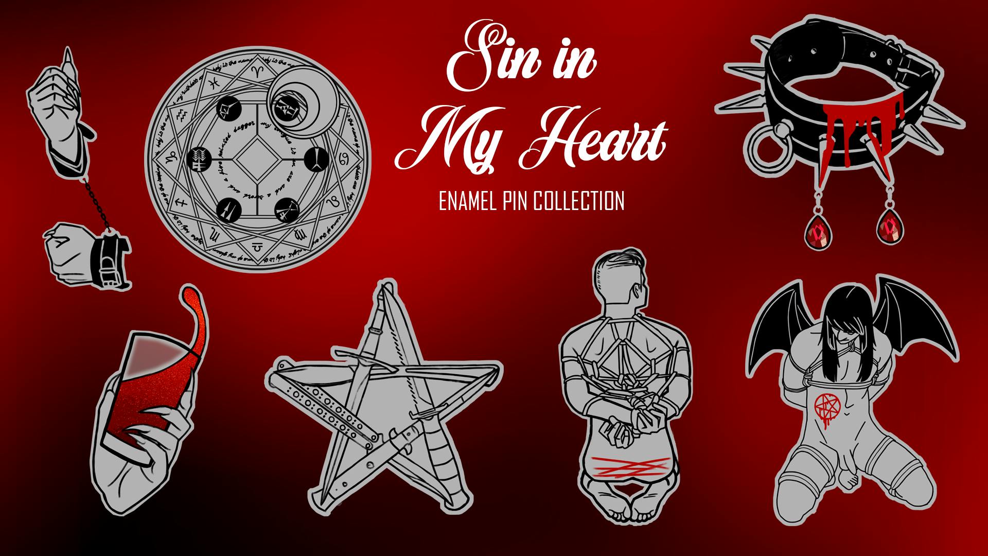 Sin in My Heart: A Gay, Gothic, and Erotic Pin Set - BackerKit