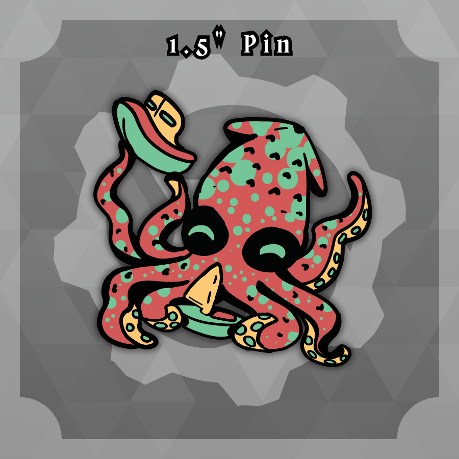 Dungeon Familiars: 1.5in Kraken Inkling Splat Pin