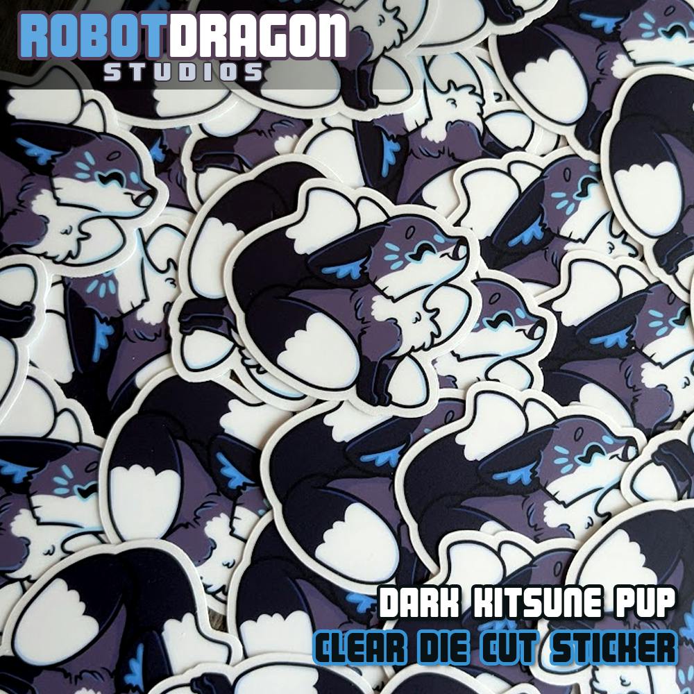Dark Kitsune Pup Sticker