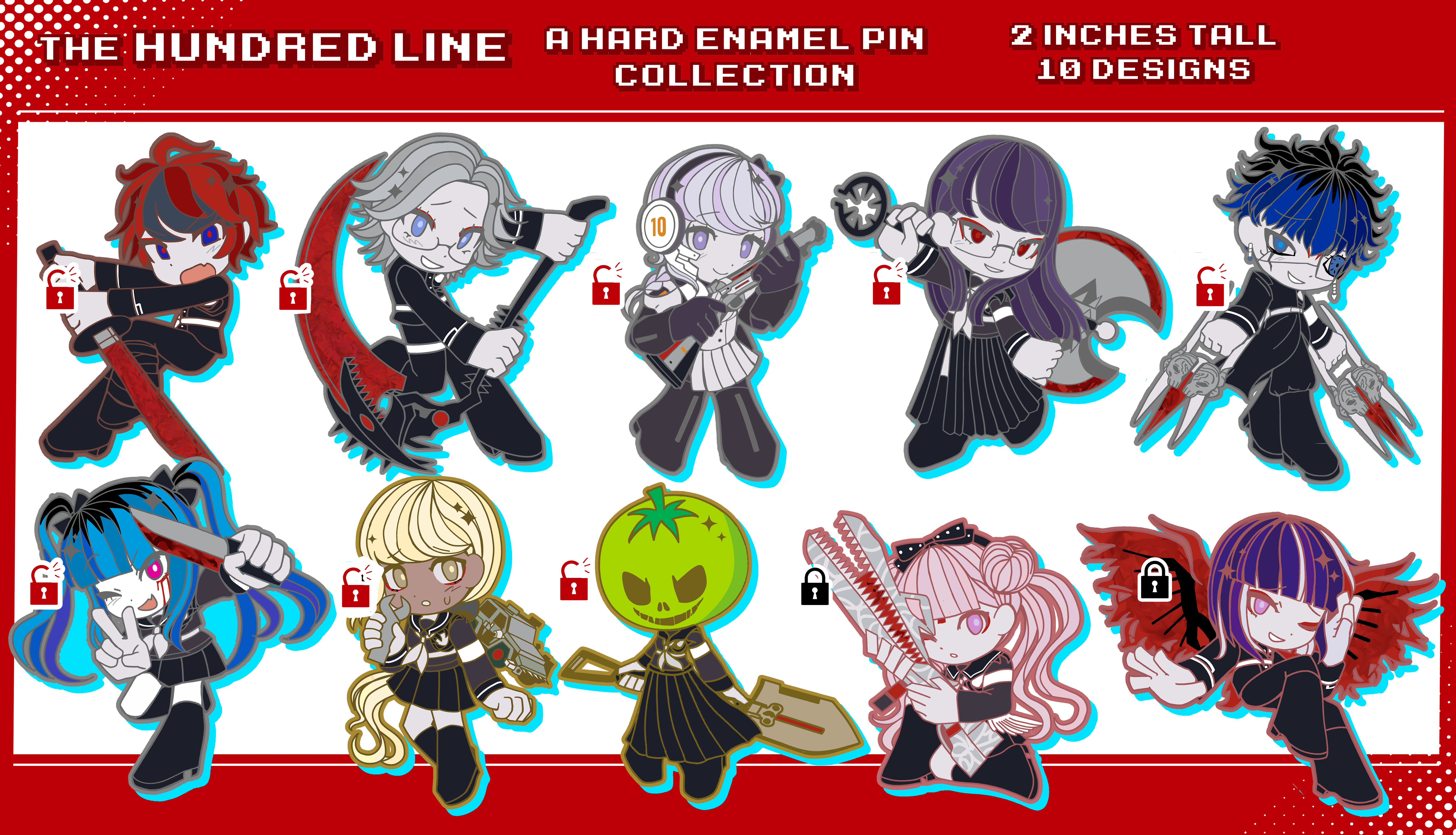 The Hundred Line - Hard Enamel Pin collection