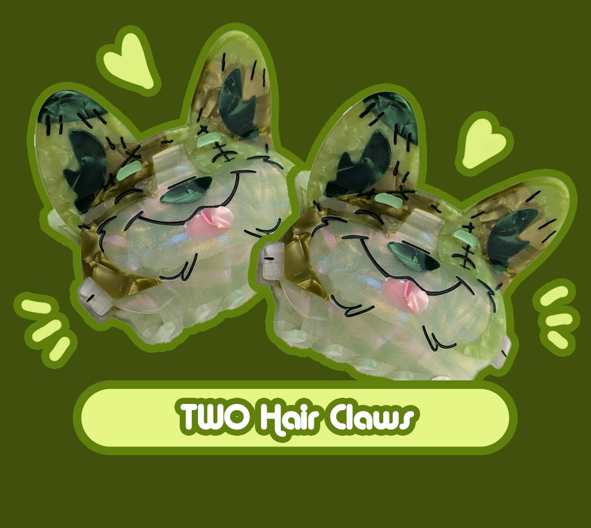 Two (2) Buster Frankencorgi Hair Claws