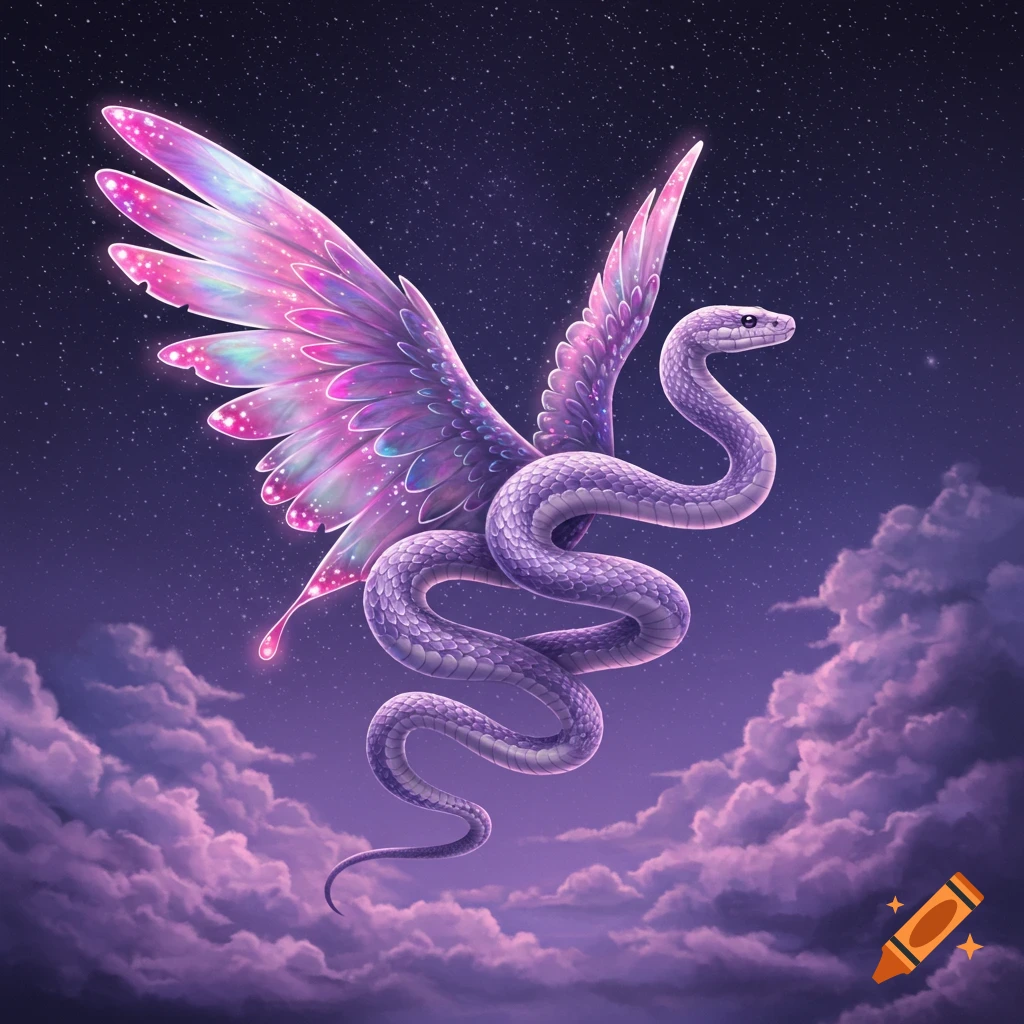 Fantasy magic purple snake