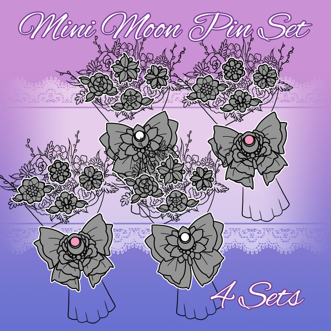 4 Mini Moon Pin Sets