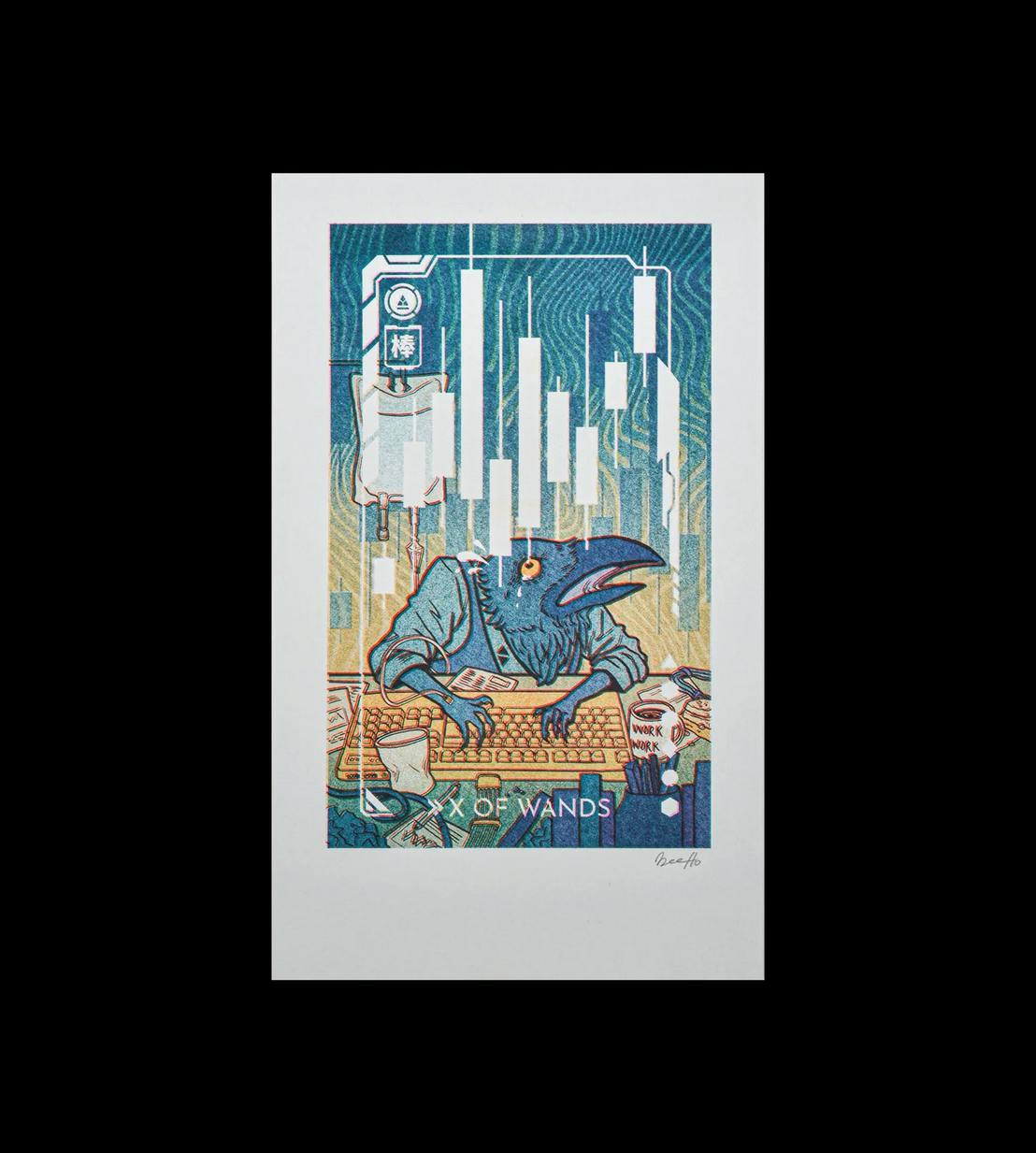 RISO ART PRINT ✦ X OF WANDS