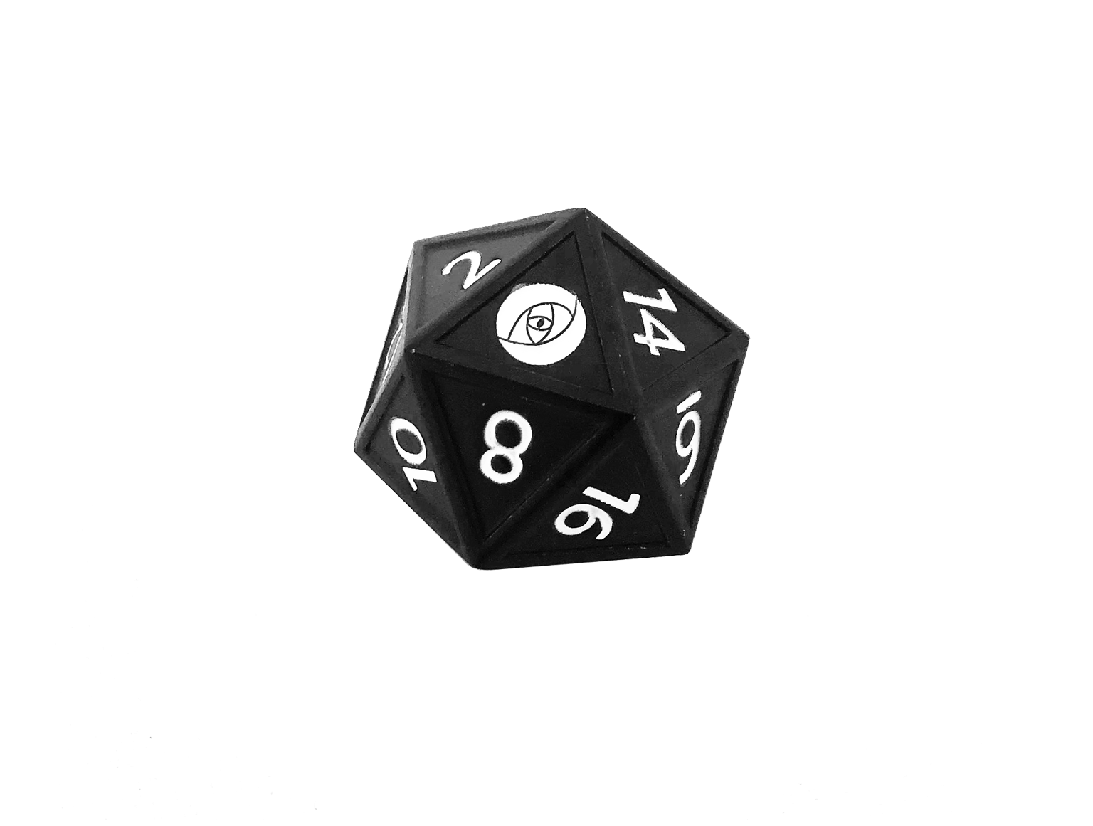 Metal d20 "Eye of the Watcher"