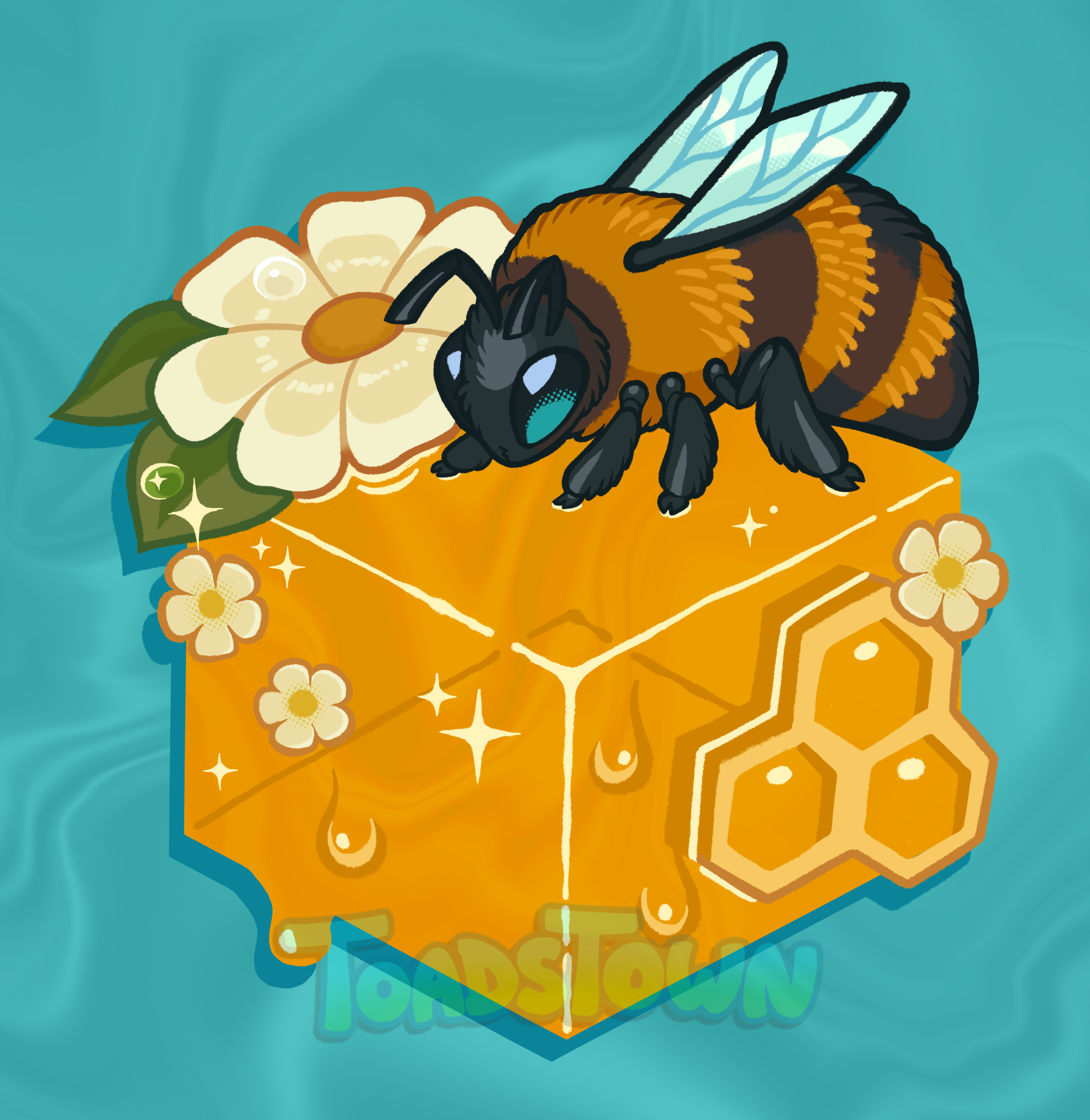 Bee Cube Acrylic Keychain