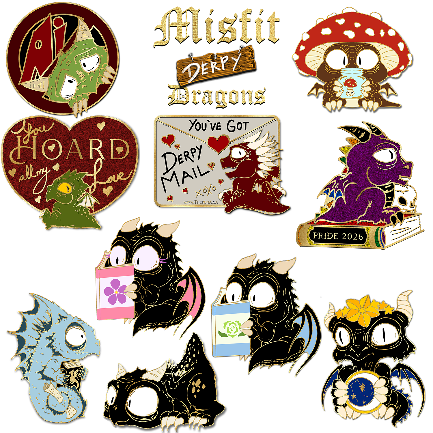 Misfit Derpy Dragon Pin