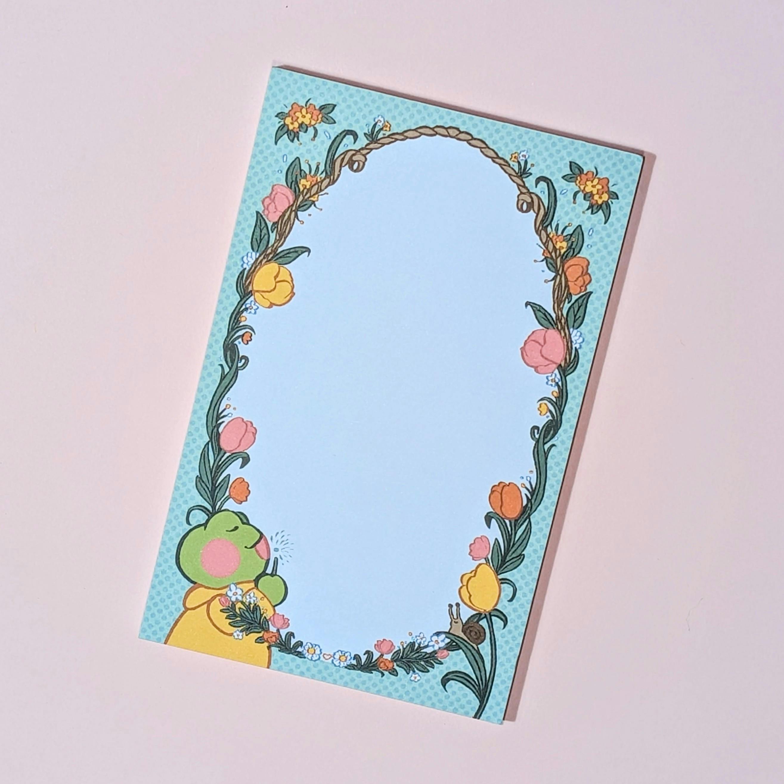 Rani the Froggie Spring Florals Notepad