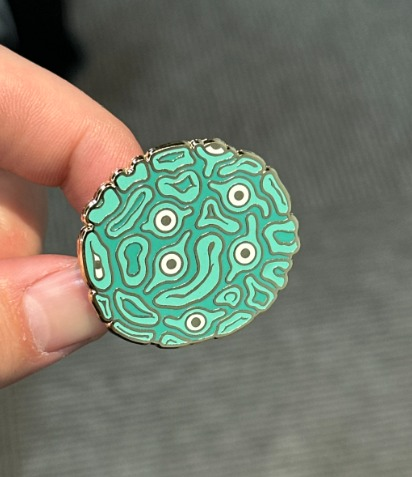 Brain Coral pin - gold