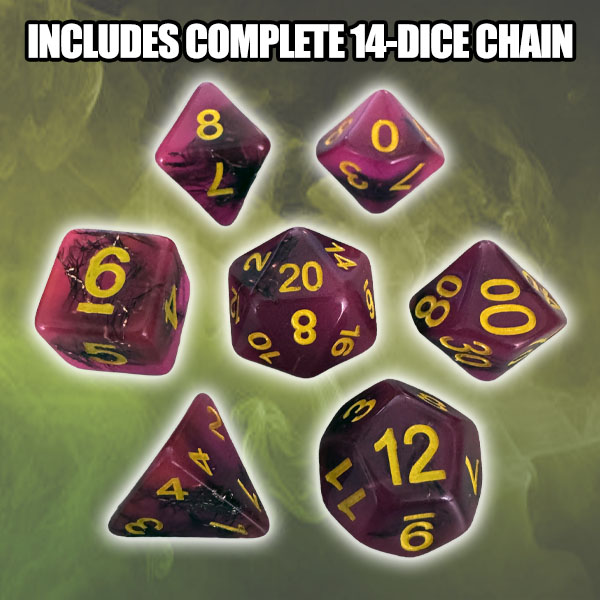 Dice, 14-set, Punjar at Night Purple Dice