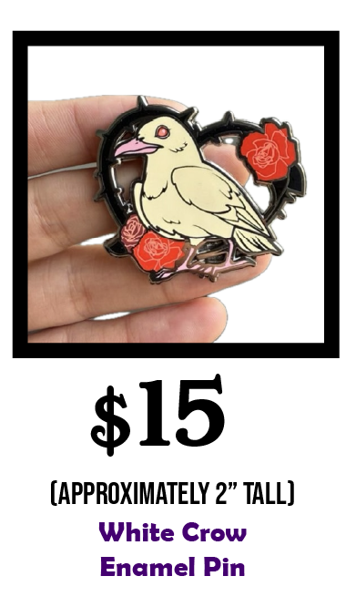 White Crow Enamel Pin