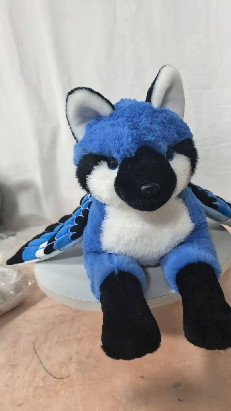 Feathered Fox Plush! Project Update: Blue Jay Fox pics, Coyote