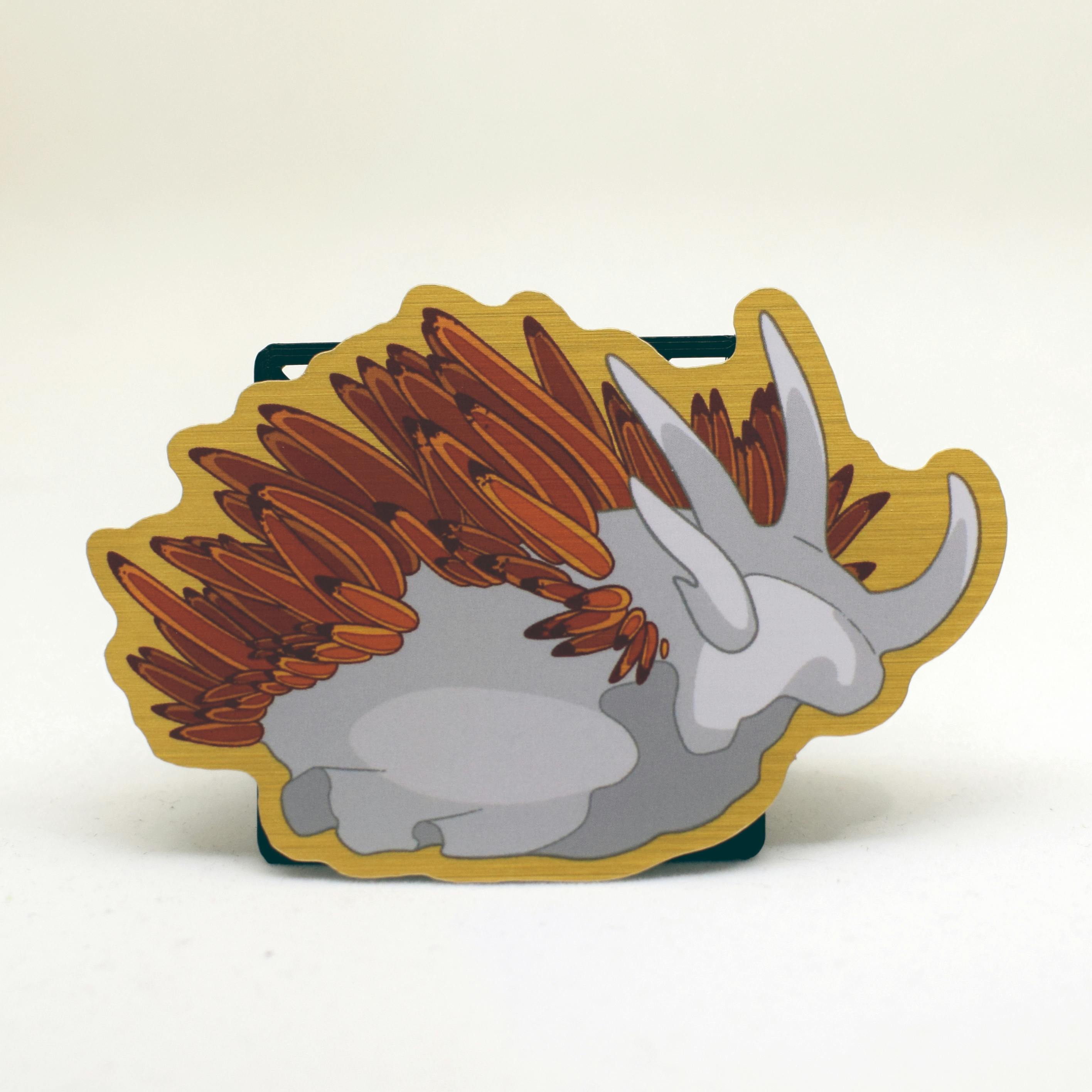 Brushed Gold Torch Flabellina Sticker	