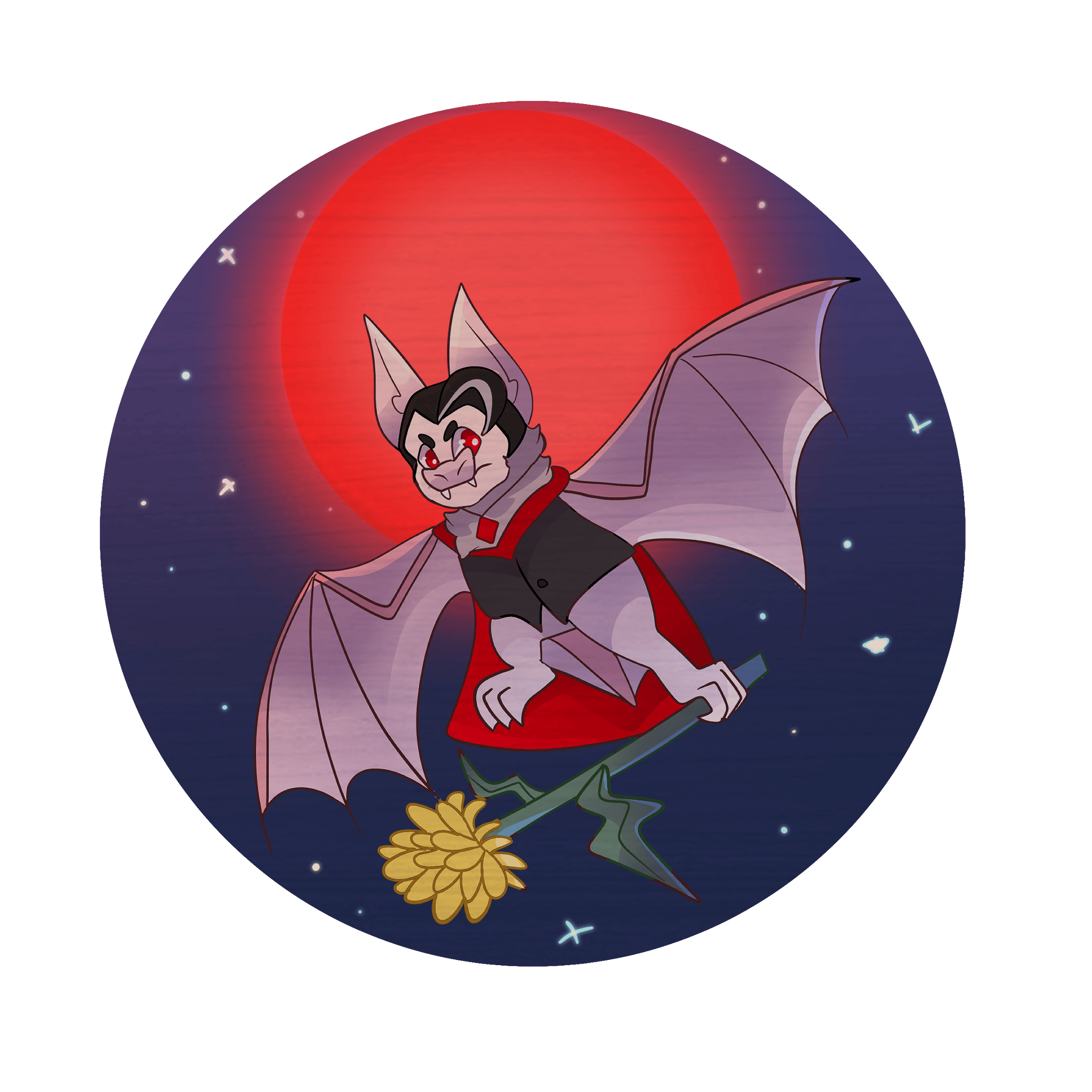 Totally not Strahd Bat wooden pin
