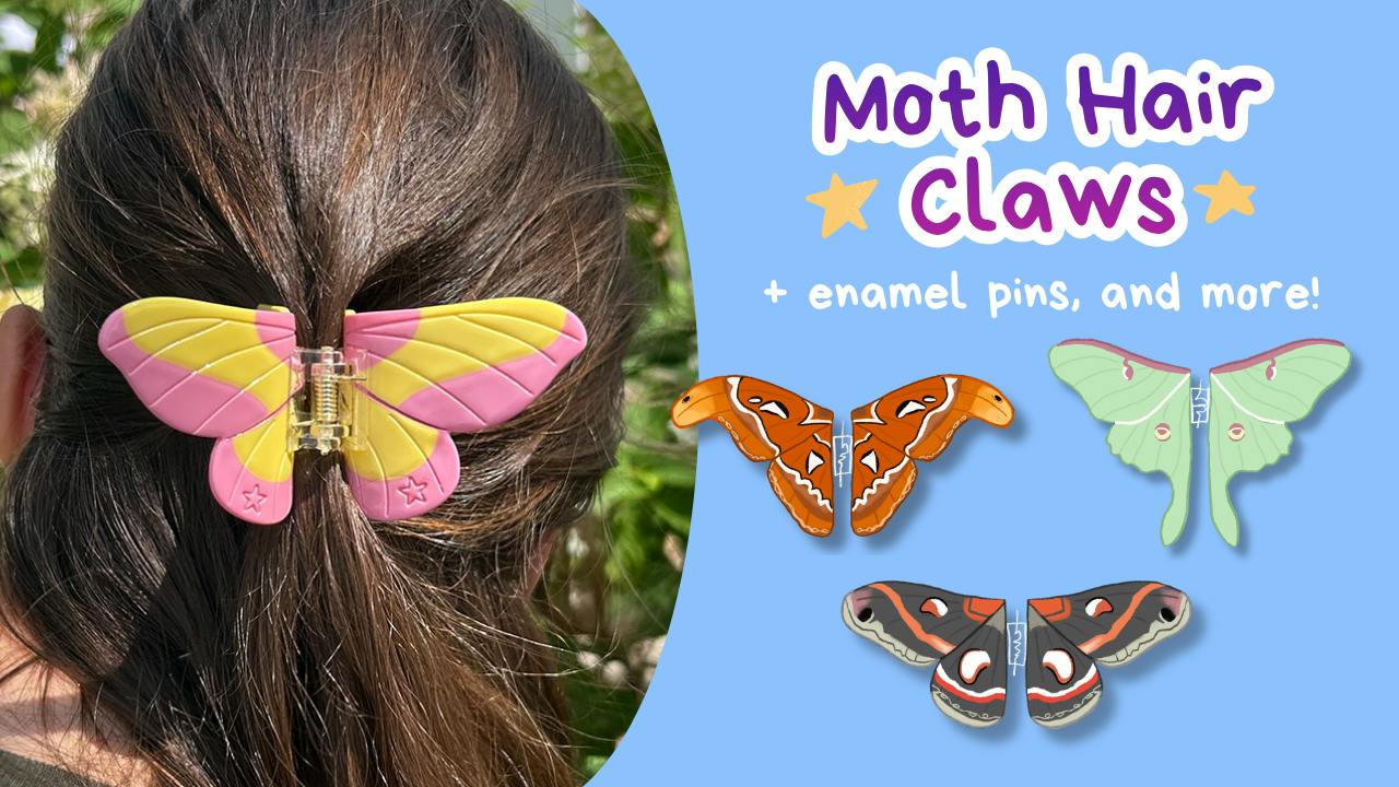 Moth Hair Claws + Bug Pins