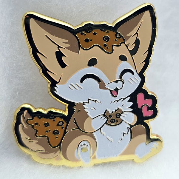 Biskie Eating Cookie Pin