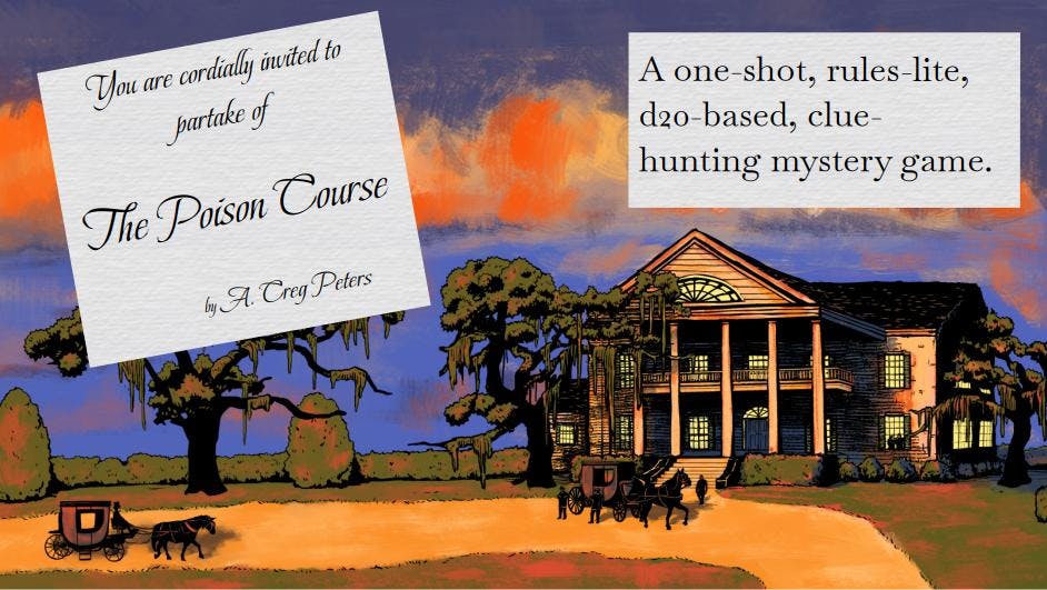 The Poison Course: A rules lite RPG mystery game - BackerKit