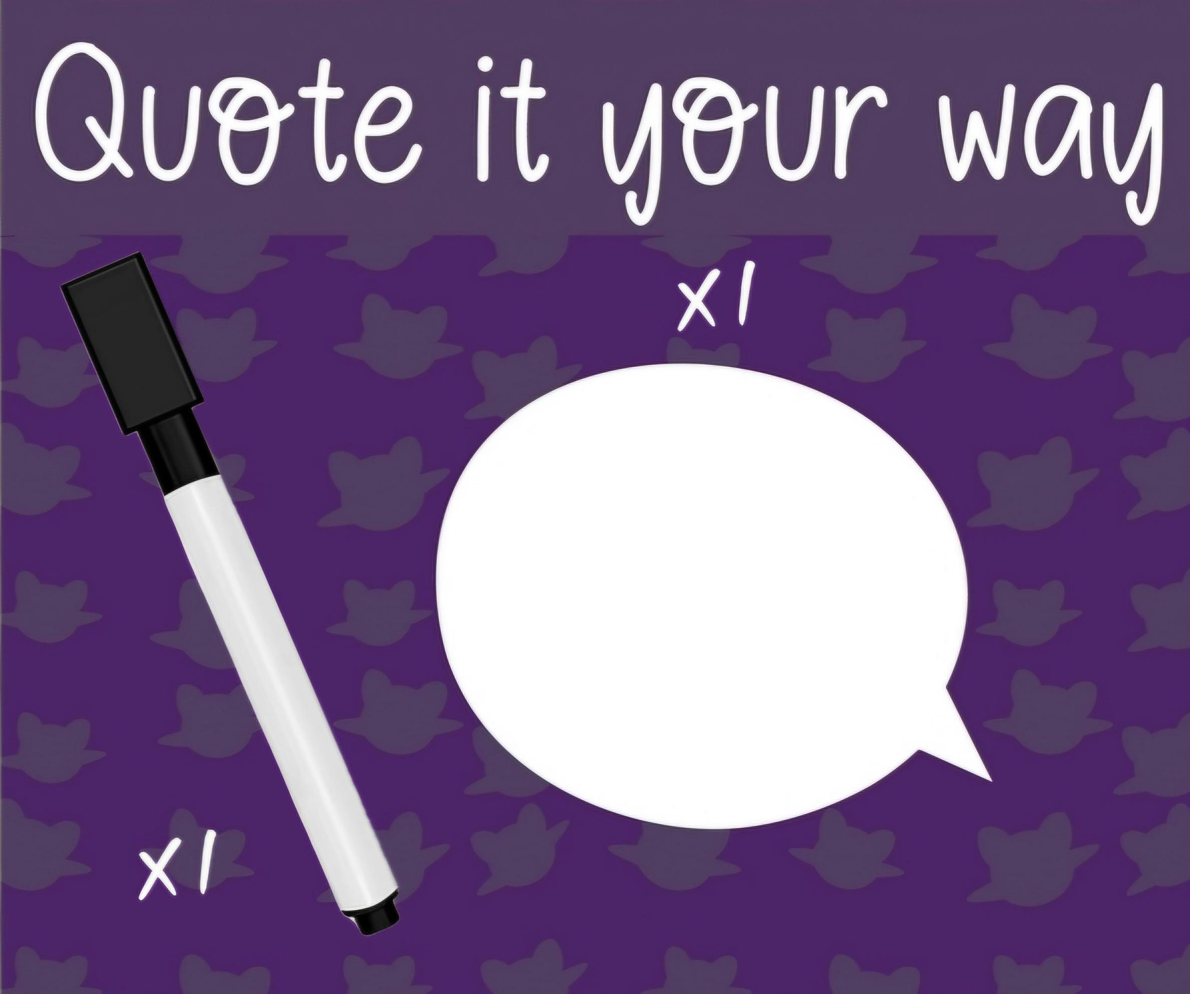 White Board Quote Bubble + Marker