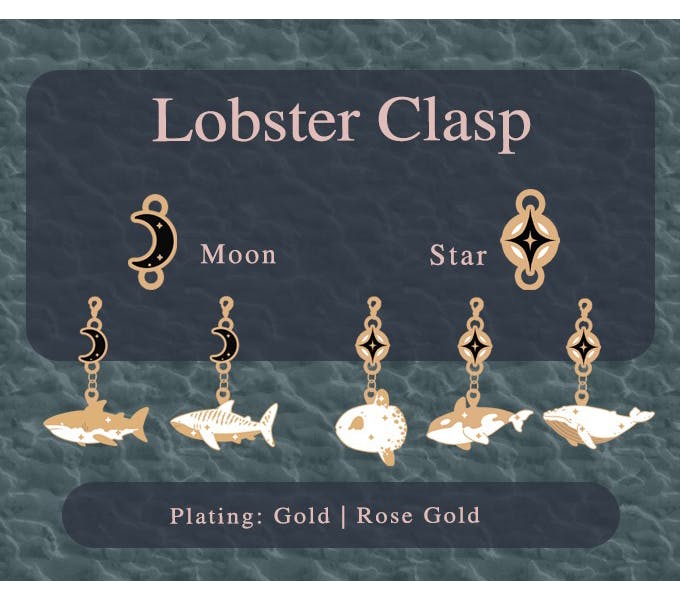Full collections of 5 Marine Creatures Lobster Claspes