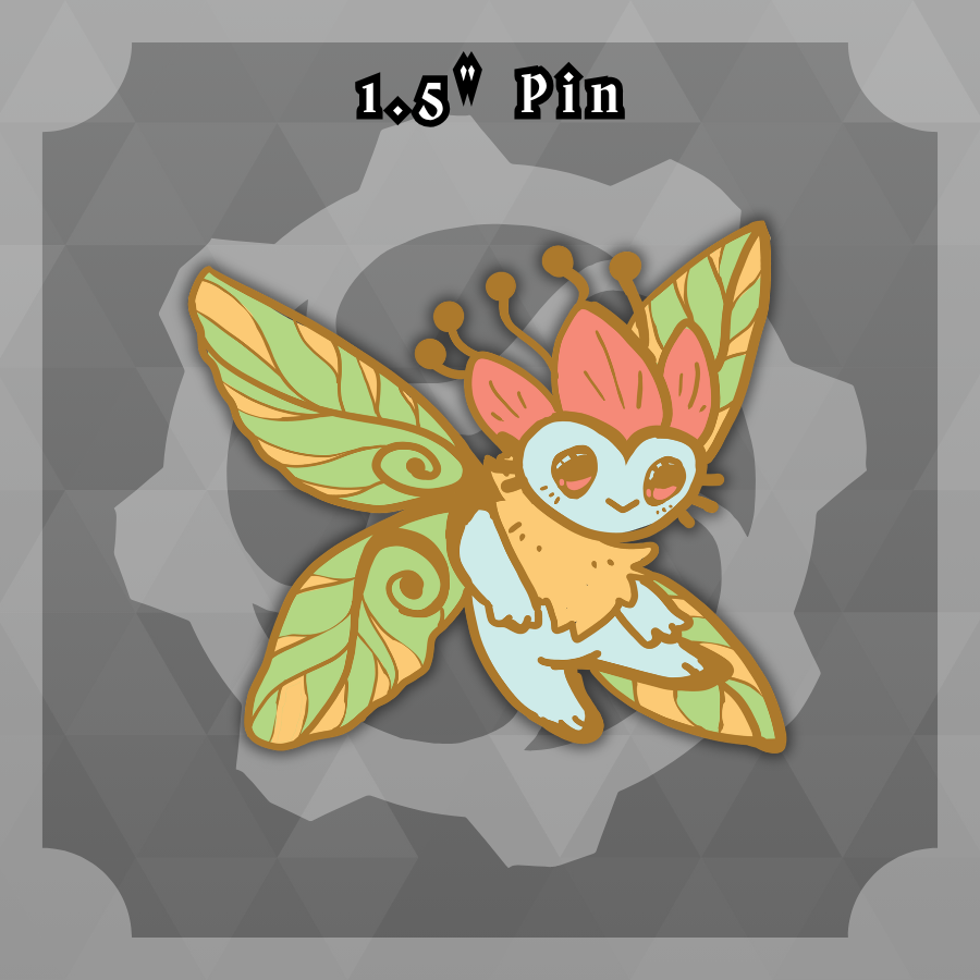 Dungeon Familiars: 1.5in Sprite Larvae Spring Pin