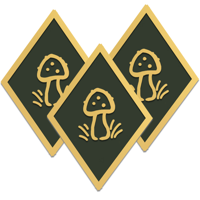3x Fungi & Faerie Mushroom Pin