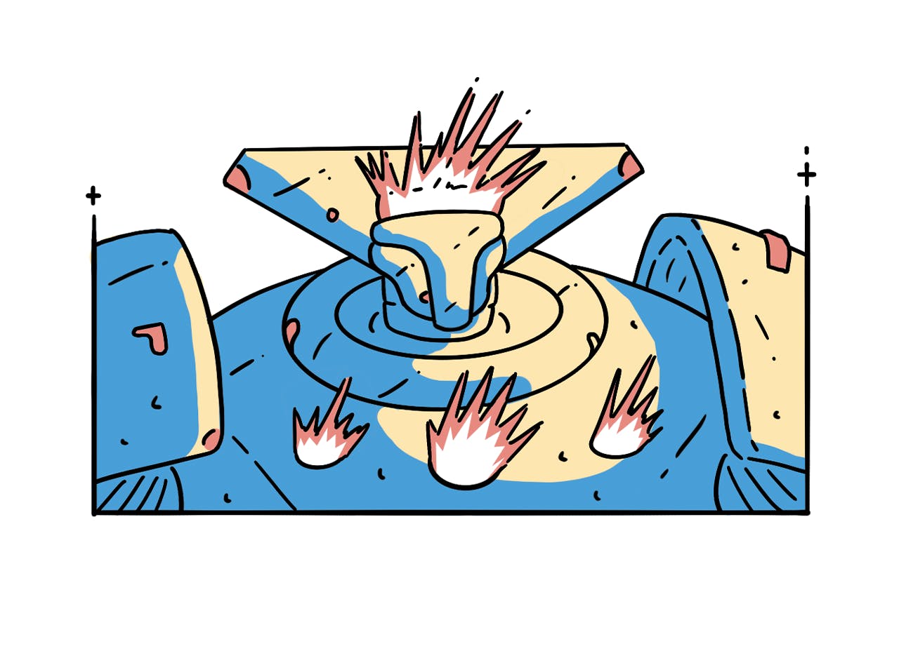 A close up of a mech venting flames, reminding all that these are great machines.