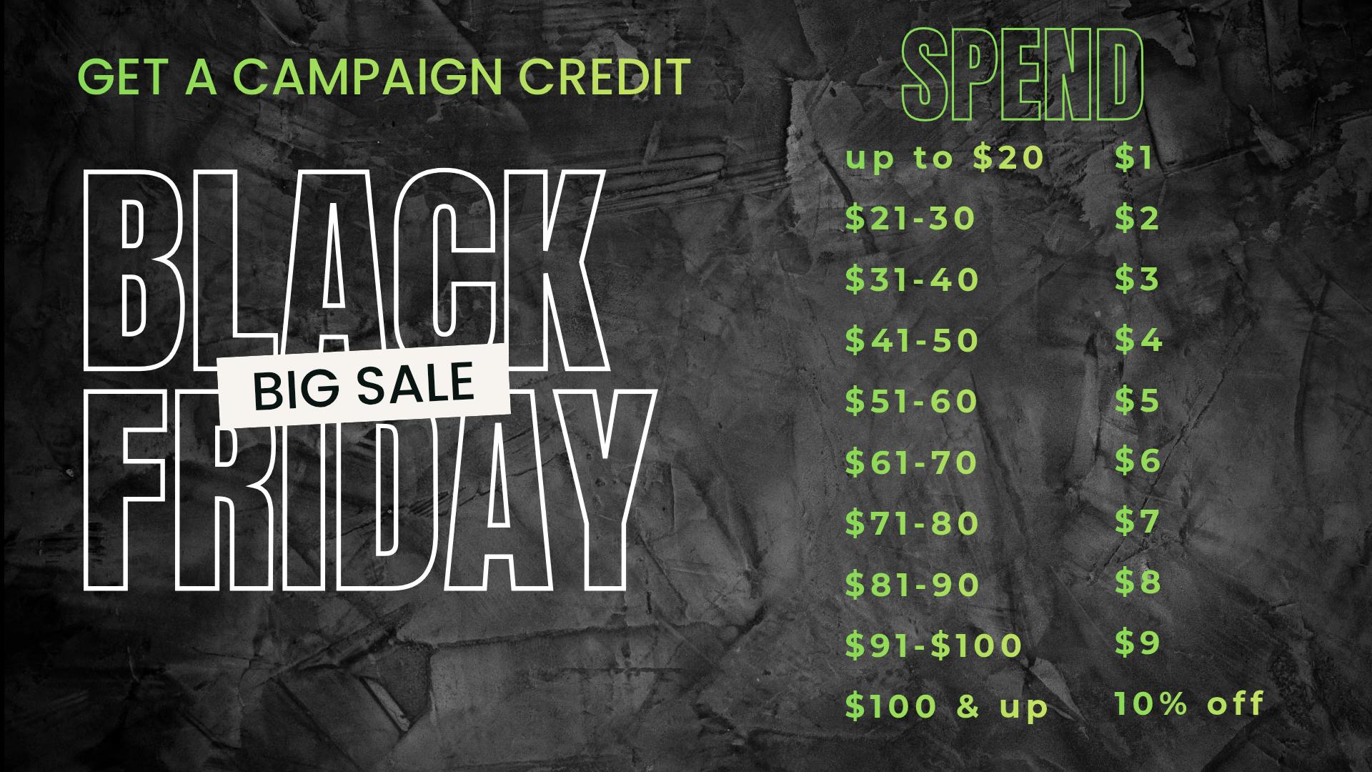black friday campaign credit sale