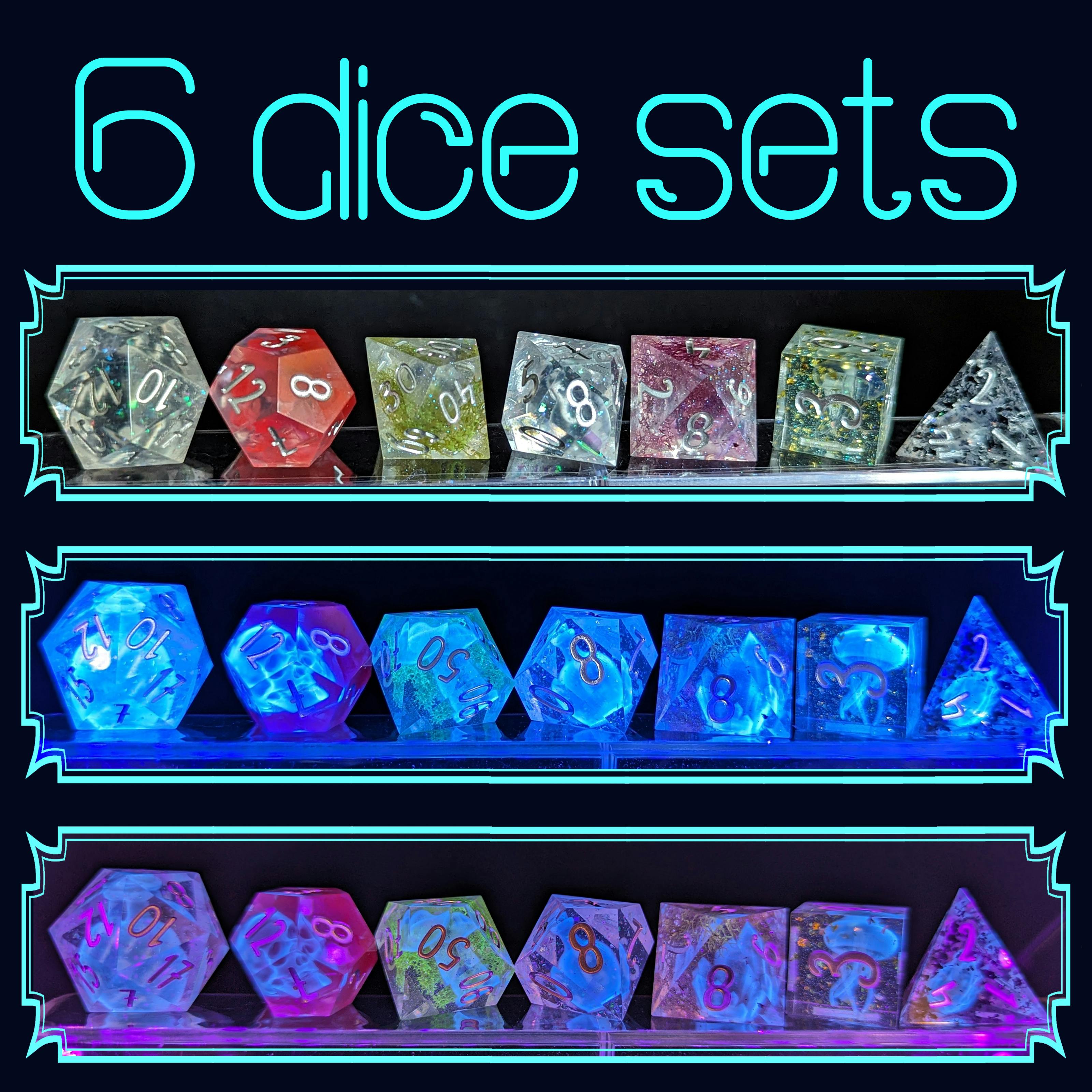 6 sets of Hidden Glow dice