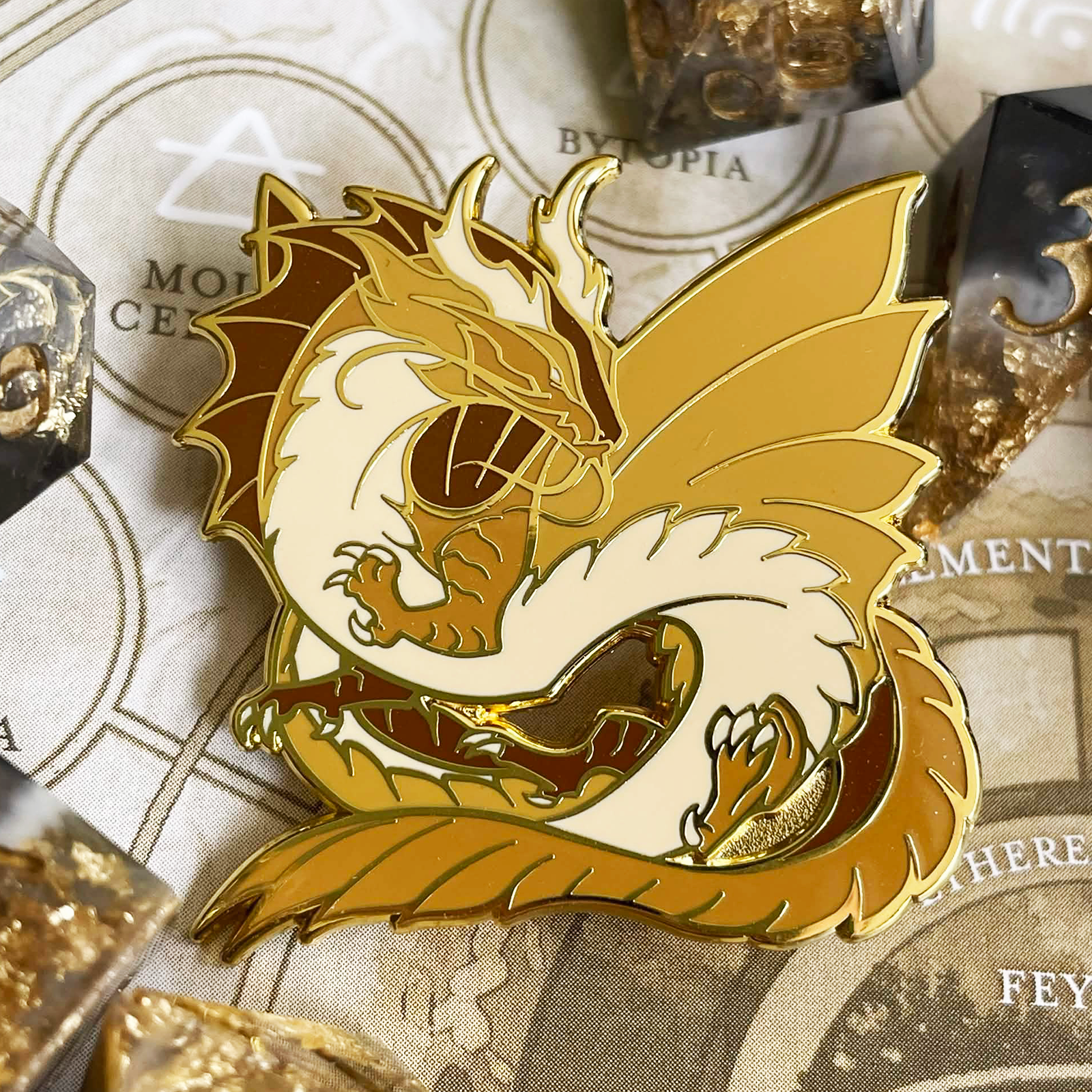Gold Dragon Enamel Pin