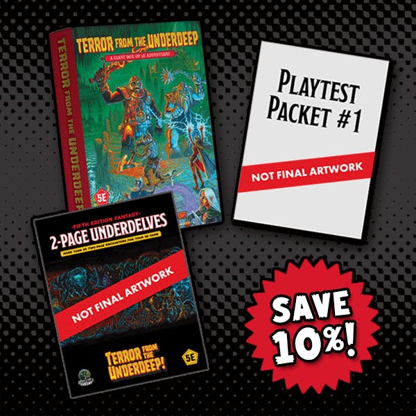 (Save 10%+free PDF) The Massive Boxed Set, 2-Page UnderDeep Delves + Advanced Advantage Playtest Pack (Print+PDF)
