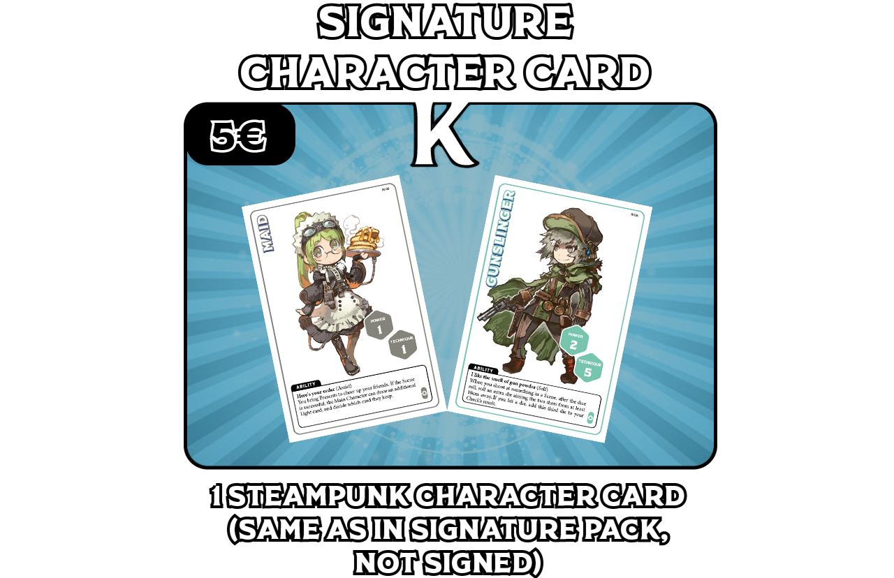 Signature Pack (not signed) Character card