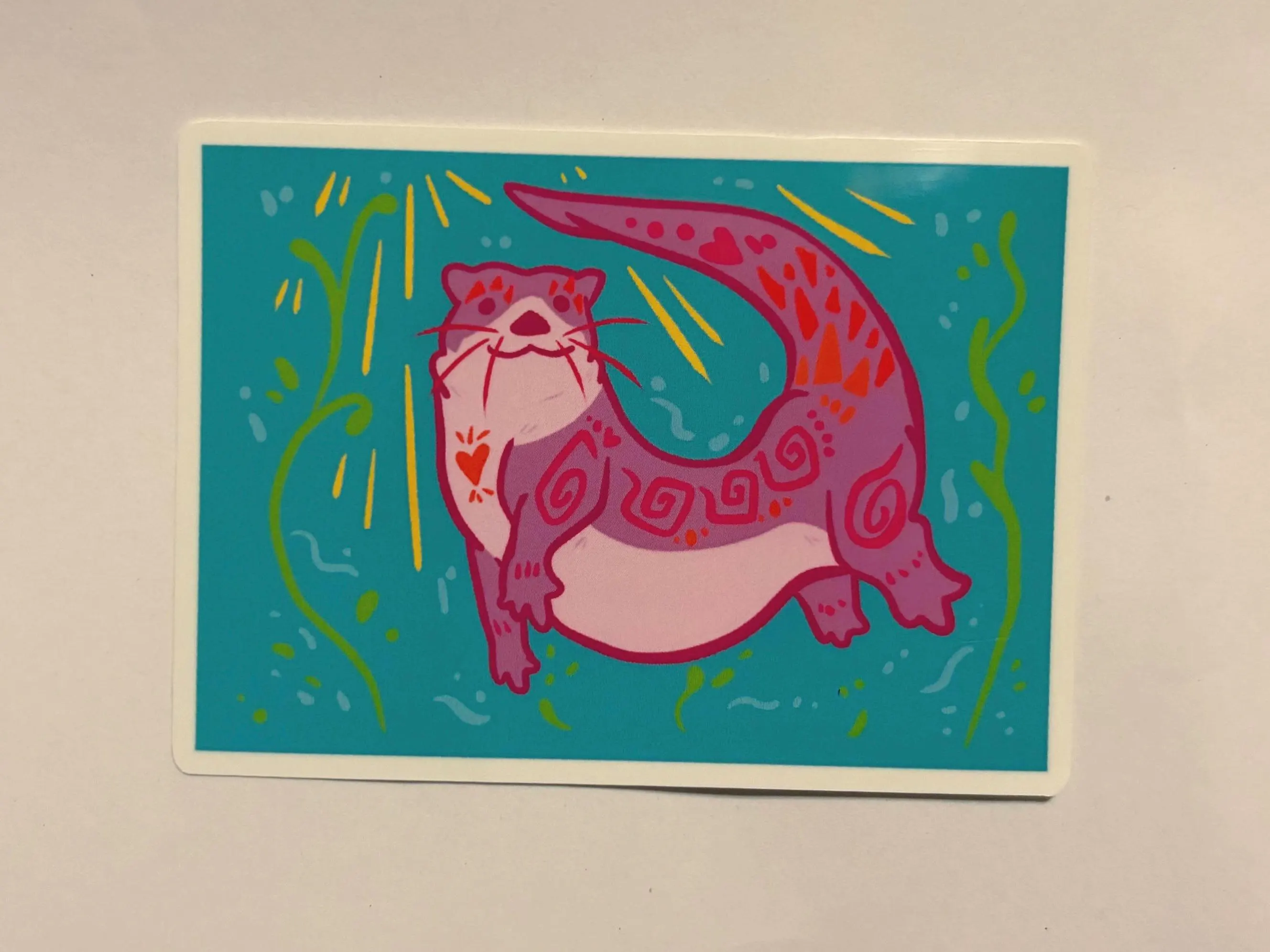 Colorful otter vinyl sticker