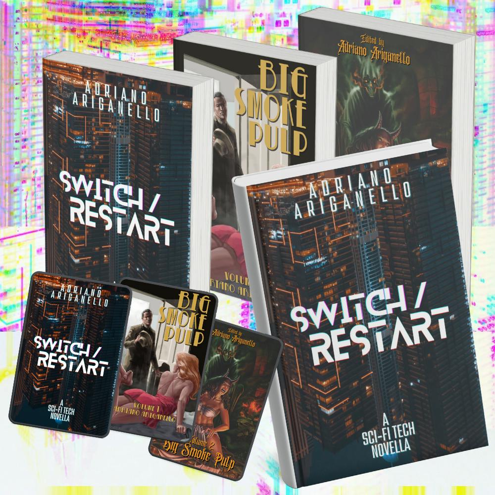 The Complete Shelf (Both versions of Switch/Restart, Big Smoke Pulp Vol. 1 & 2 in Paperback + Digital EPUB/PDFs)