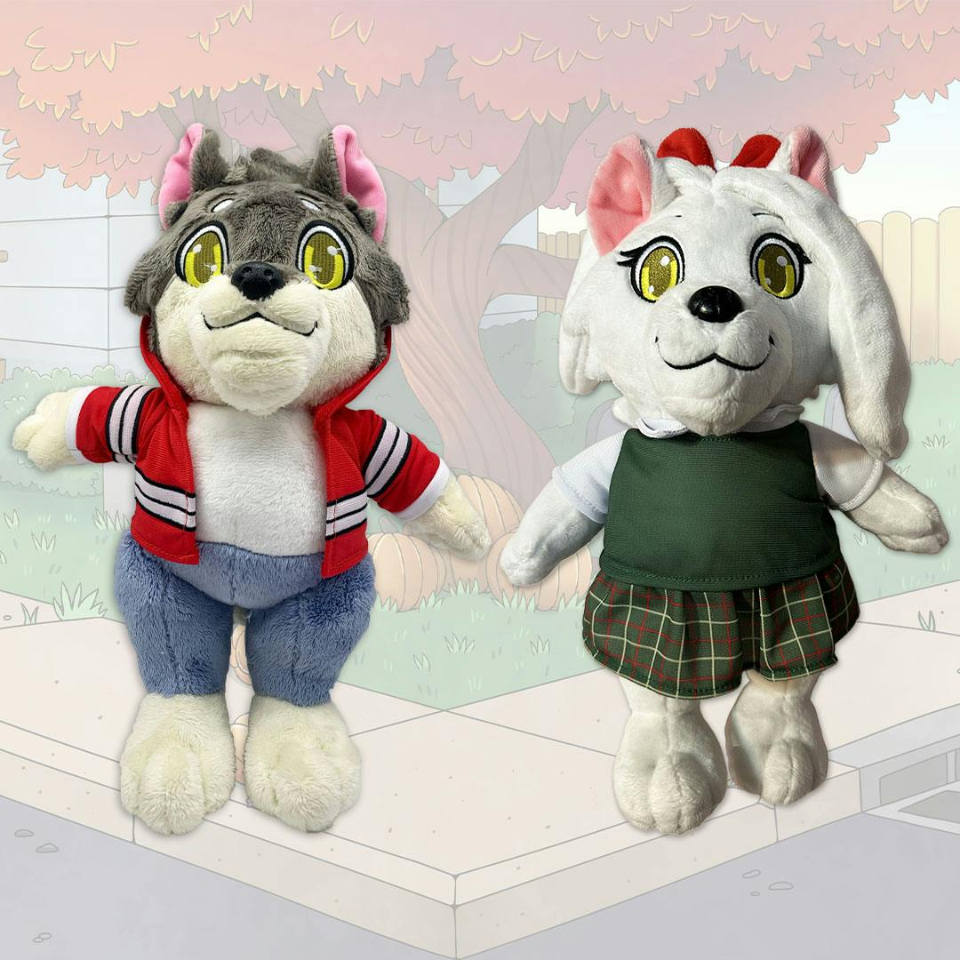 Snow Paw & Night Wolf 13" Werewolf Plush Toys