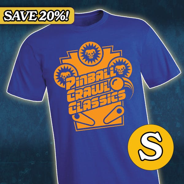 Pinball Crawl Classics T-shirt (Size Small)