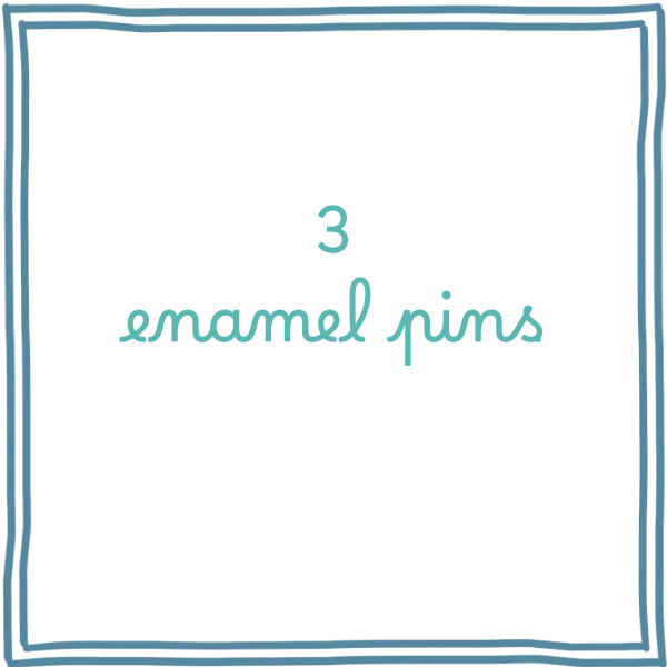 3 enamel pins