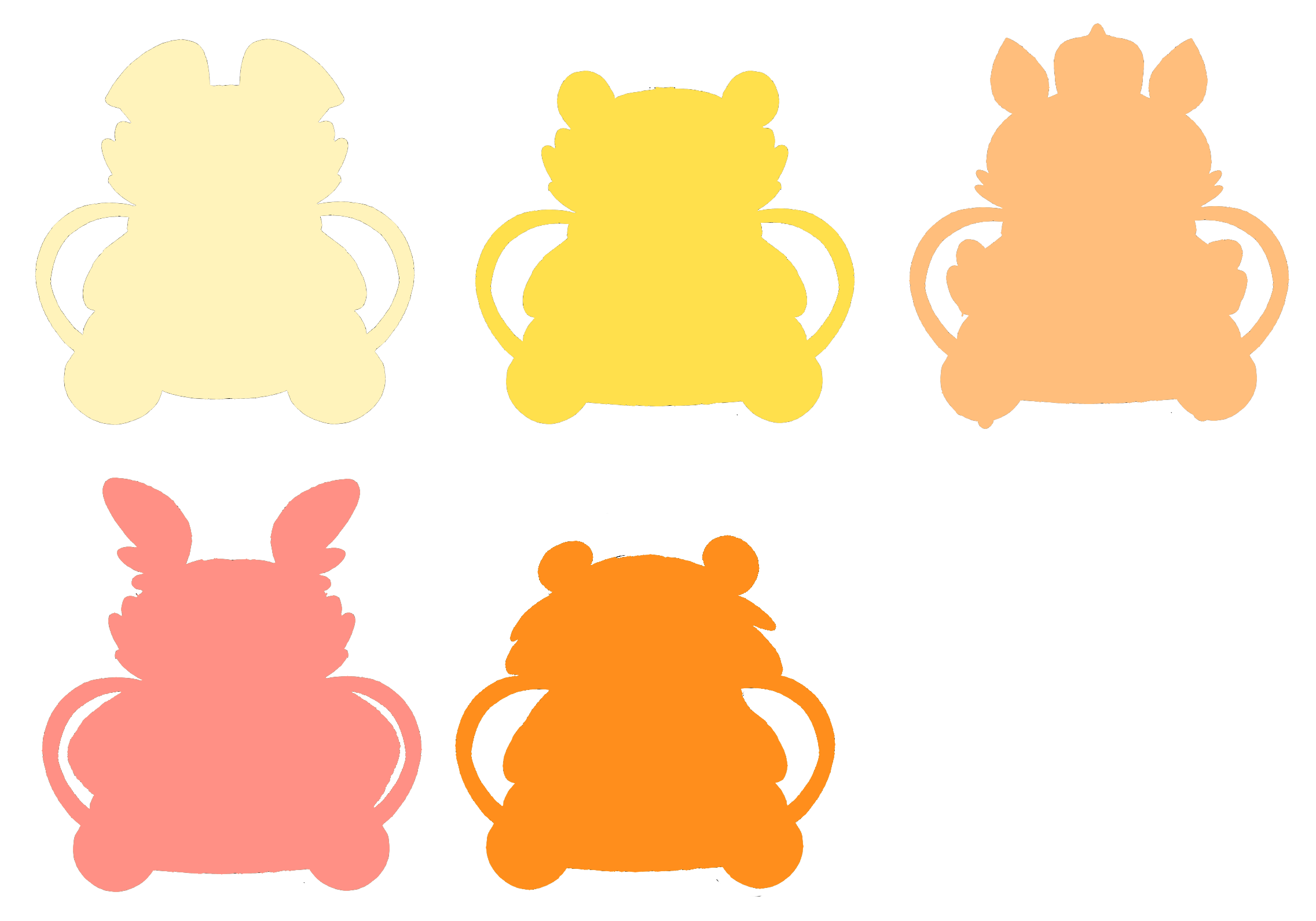 Five Snug-Alongs Plush Backpacks!