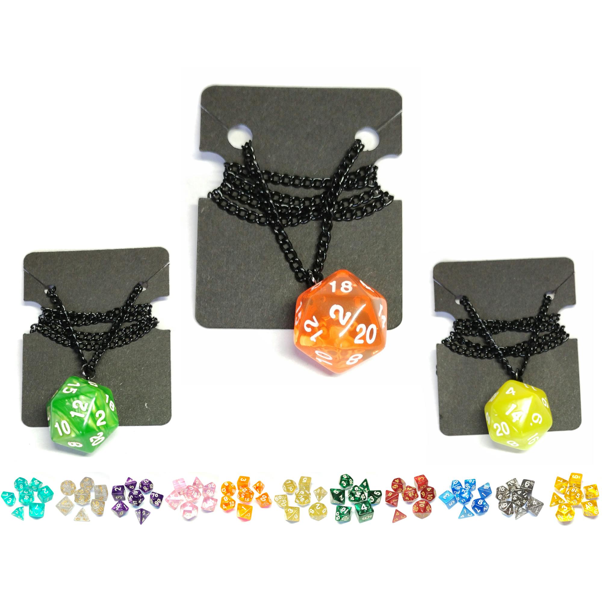 Black Chain Dice Necklace