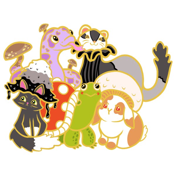 Five Fungal Familiar Stickers