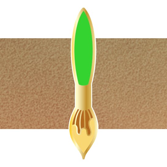Green Brush Mini Pin