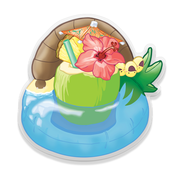 Palm hydra drinks float transparent sticker