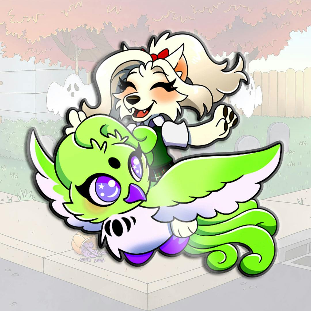 Snow Paw & Moon Phoenix 2" Hard Enamel Pin