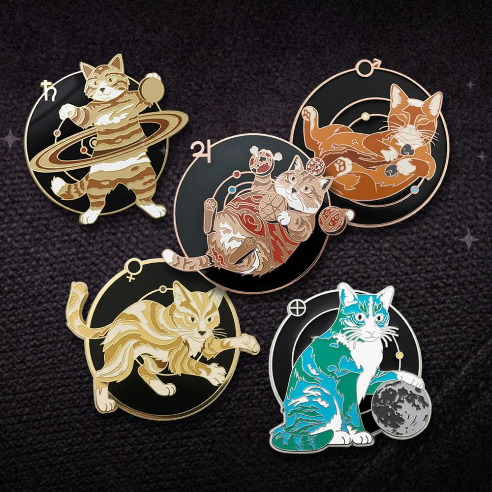 The Core Planetary Cats Pin Set