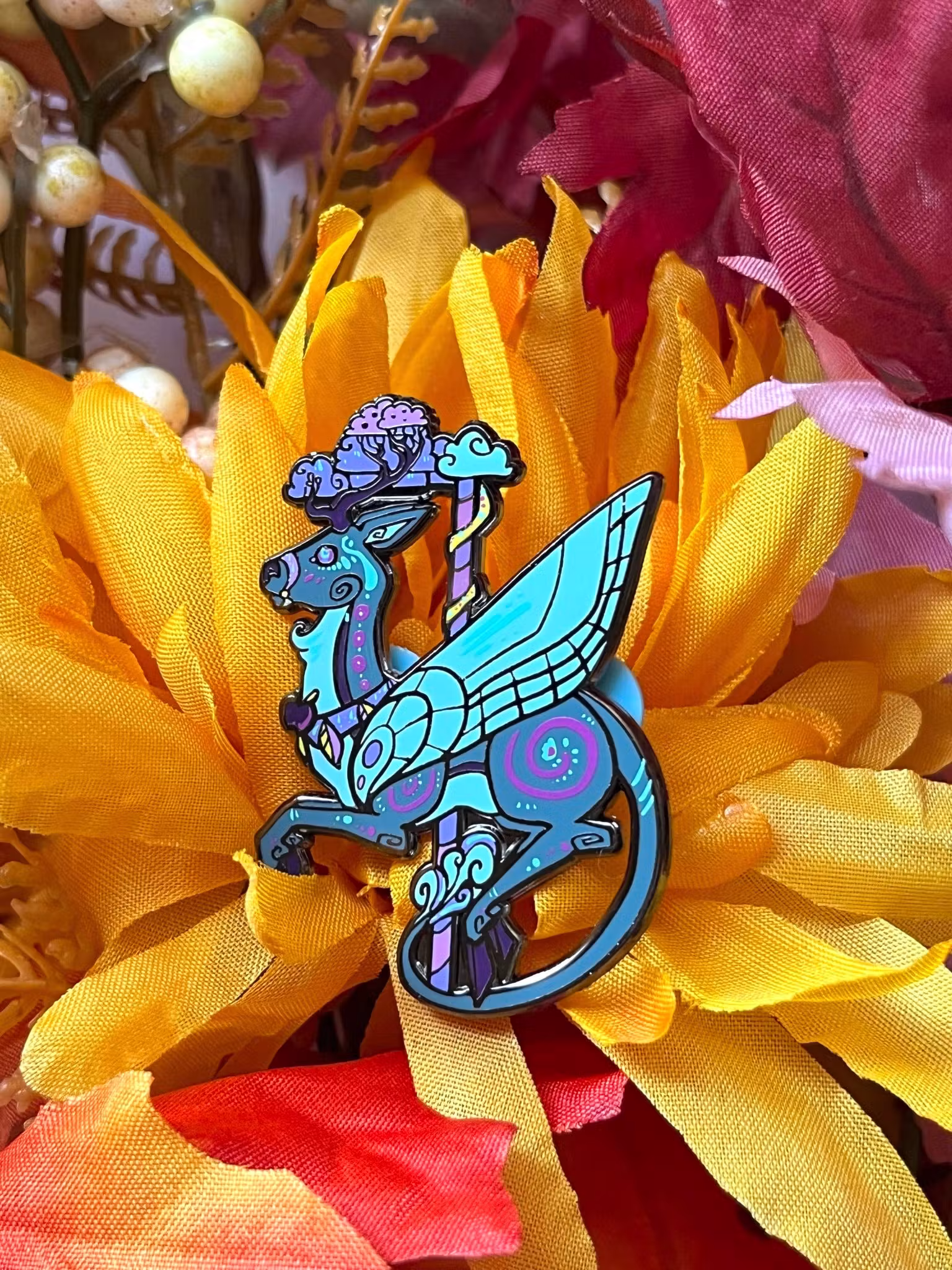 Snawfus carousel hard enamel pin