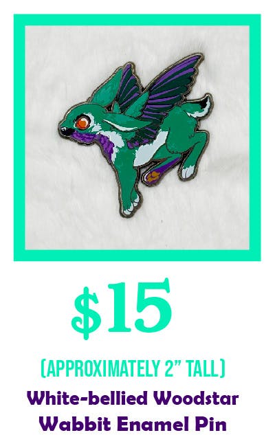 White-Bellied Woodstar Wabbit Enamel Pin
