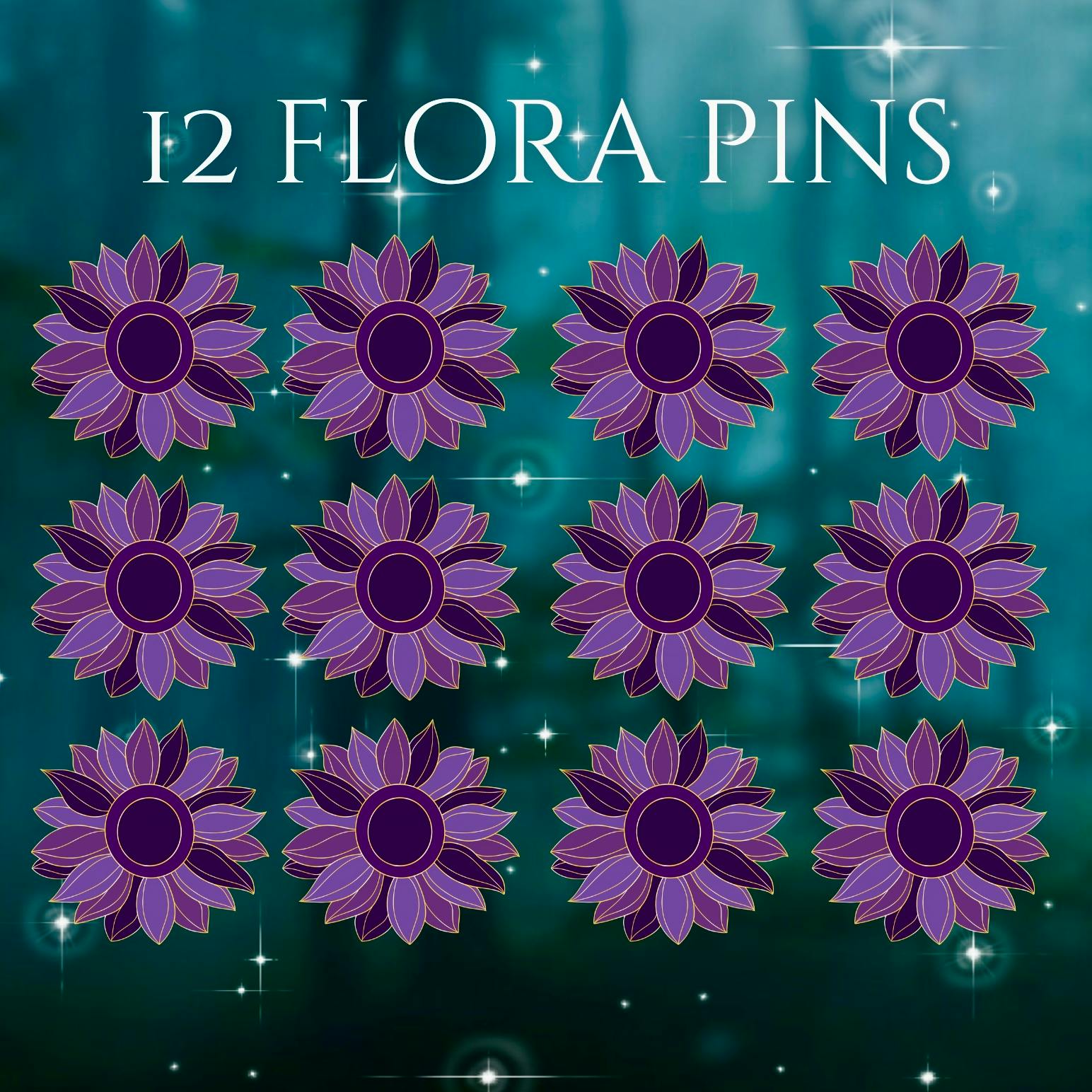 Twelve Flora Pins