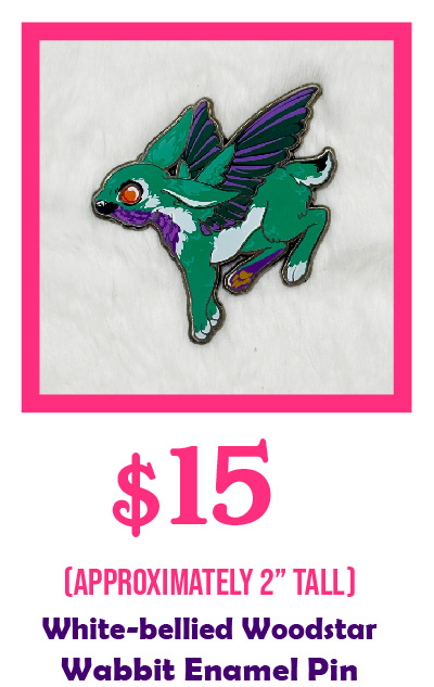 White-Bellied Woodstar Wabbit Enamel Pin