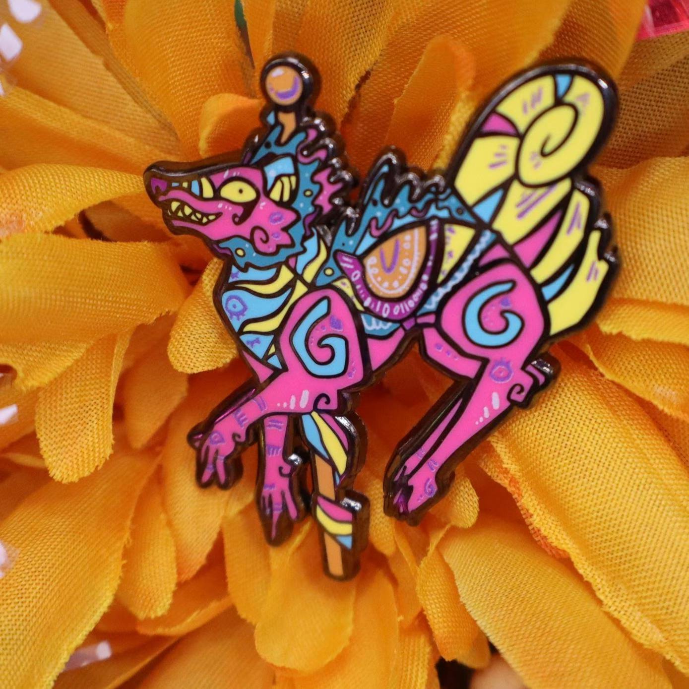 Pansexual flag Gef the mongoose carousel pin